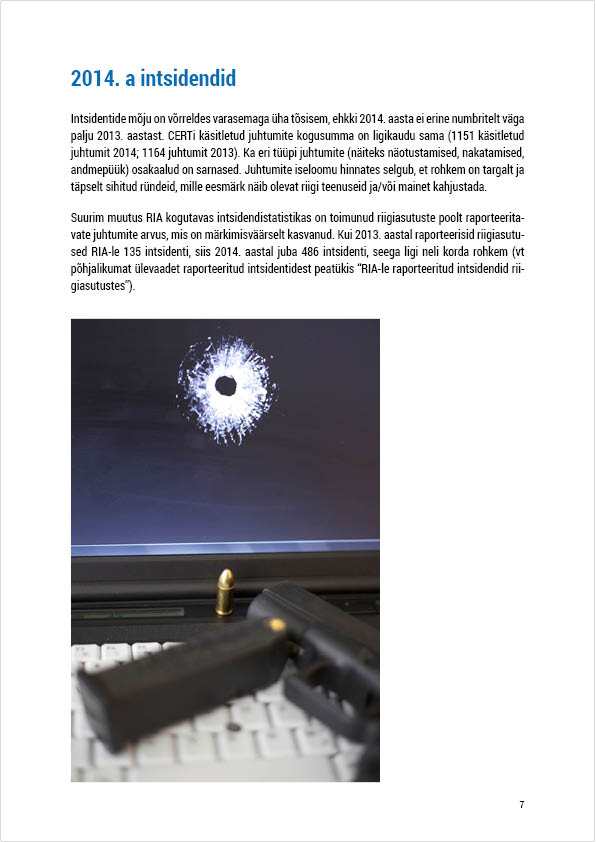 RIA Cyber Security Branch 2014 Annual Report, page 7. Layout Grafilius OÜ